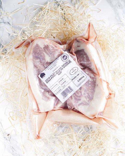 Côtes filet de Porc Noir de Bigorre x2